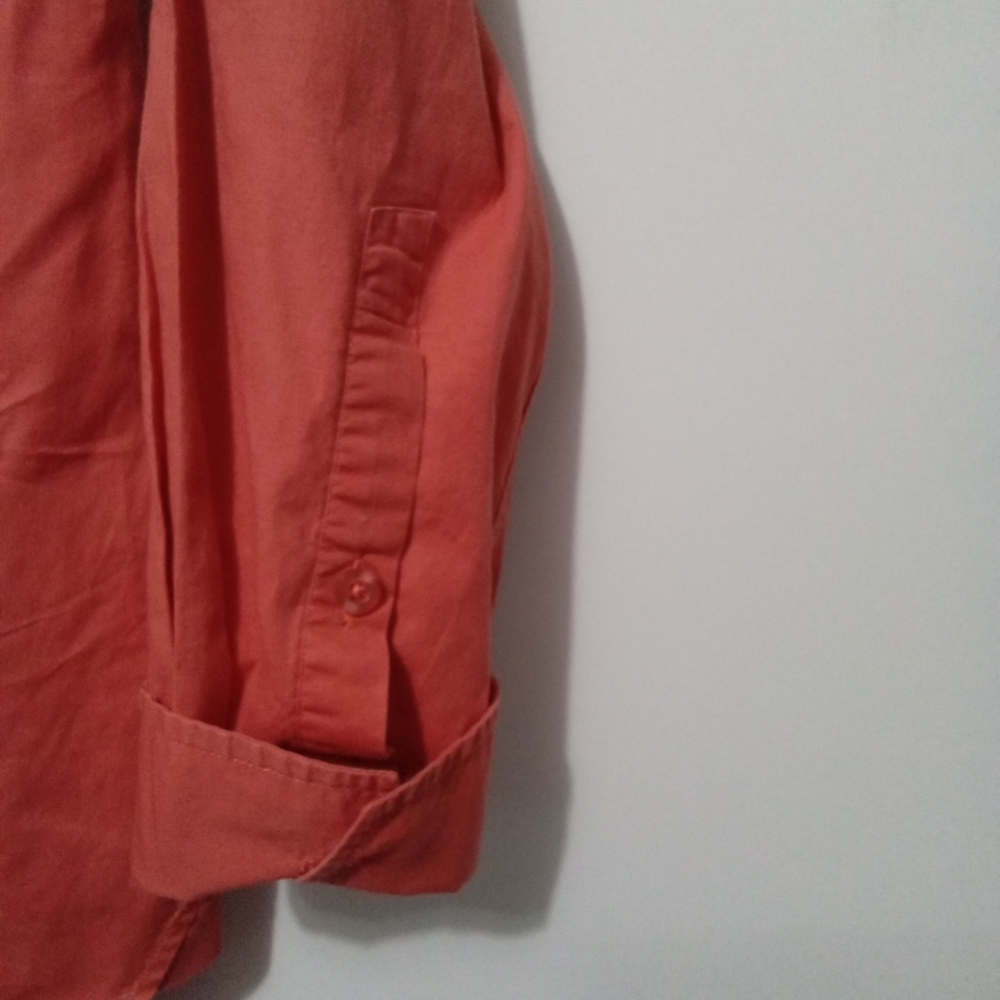 Caribbean Joe Women's Coral Long Sleeve Button Down Shirt - Size Medium - Picture 3 of 7